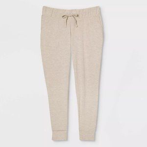 NWT Mid-Rise Drapey Maternity Jogger Pants - Isabel Maternity, Oatmeal, M